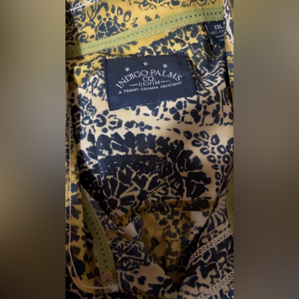 Tommy Bahama Indigo Palms Yellow and Black Shirt
